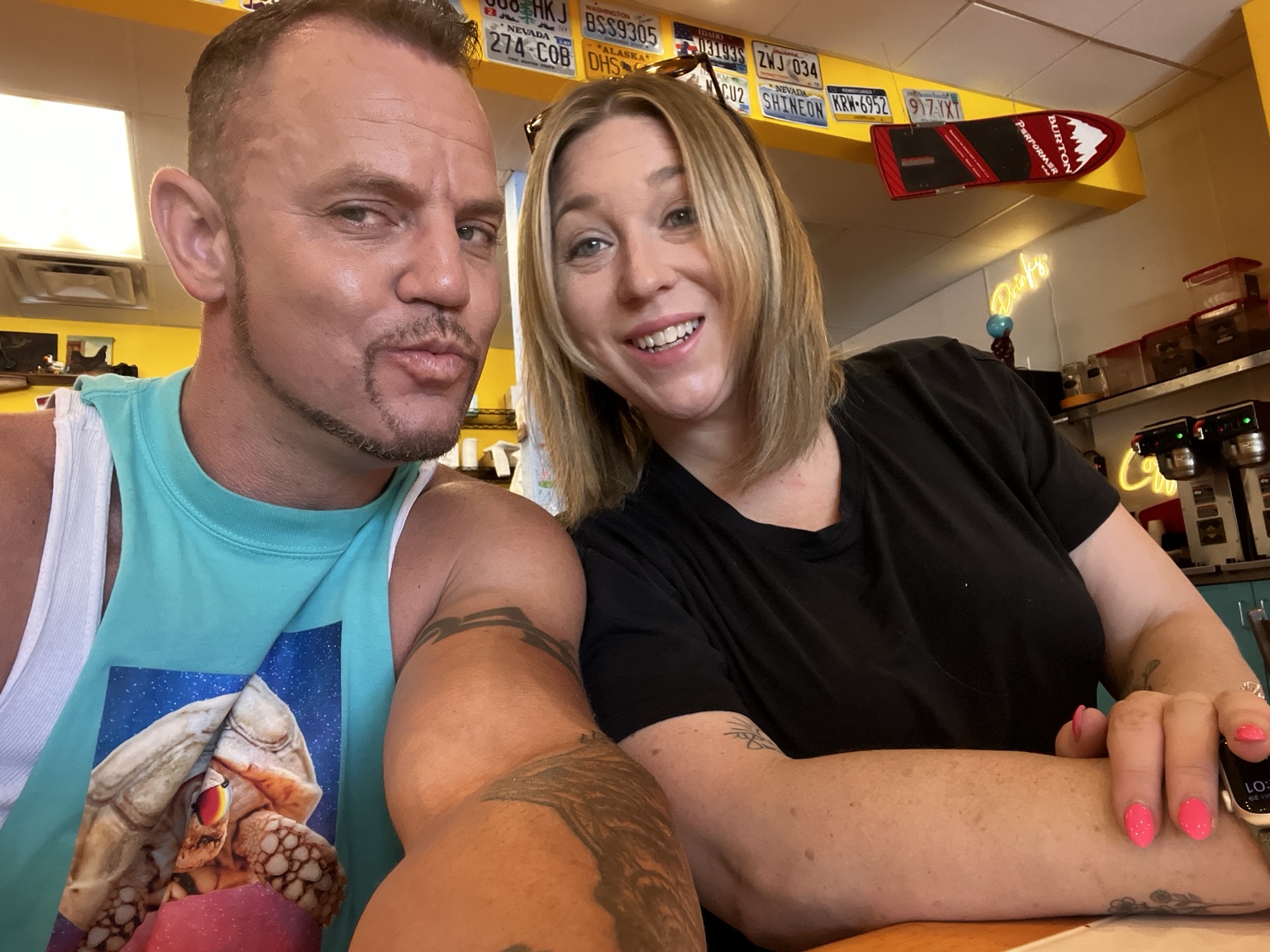 Couple smiling together